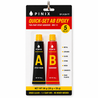 Prix usine 28g+28g Résine époxy bi-composant AB haute résistance, adhésif transparent pour charnières de porte, quincaillerie, menuiserie, collage bois-métal, pack