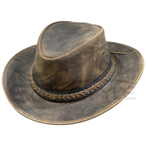 Sombrero de Vaquero de Cuero Unisex, Ajustable, de Ala Ancha, Informal para Exteriores, Primavera/Verano, para Adultos, 58-60 cm - Product Image 1