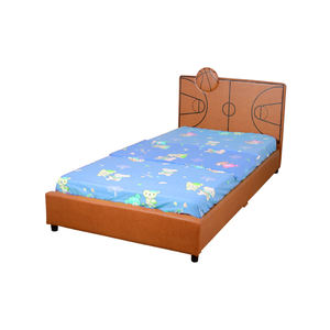 Lit double pour tout-petits en bois massif, rembourré en velours, confortable, écologique et durable, idéal pour appartement, chambre, école, hôtel - Product Image 1