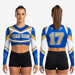Haut court de cheerleading personnalisé en gros, uniforme de sport, maillot de cheerleading d'équipe, costume de danse de compétition, haut court de danseuse OEM - Product Image 2