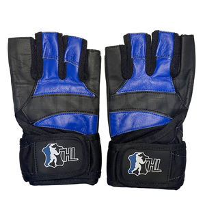 Gants de musculation professionnels bleus et noirs avec bandes de maintien robustes pour les poignets |   Poignée antidérapante de qualité supérieure pour un équipement de musculation ultime - Product Image 3