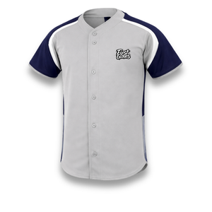 Custom OEM <b>Baseball</b> Jersey Set Men's Short Sleeve Gray Navy Moisture Wicking Button Front Uniform Apparel Adult Regular Fit - Product Image 3