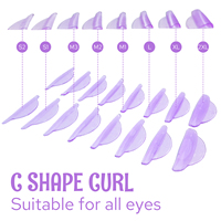 En gros, Coussinets de rehaussement de cils en silicone ultra-doux, 8 tailles, Marque privée, sans colle, pour permanente de cils
