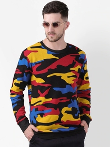 Suéter de Punto para Hombre, Cuello Redondo, Estampado de Camuflaje, Corte Ajustado, Manga Larga, Informal para Otoño, 100% Poliéster - Product Image 6