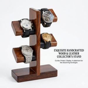 Modern <b>Wooden</b> Sculpture With Black Leather Accents Handmade Freestanding Art <b>Piece</b> - Product Image 4