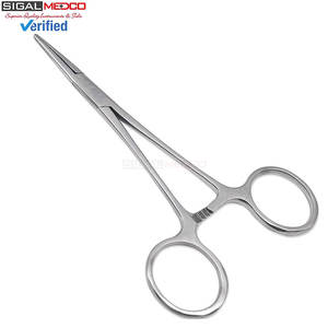 Pinces hémostatiques de précision Kelly, à verrouillage, droites, en acier inoxydable argenté, instrument chirurgical manuel à cliquet, certifié CE - Product Image 1