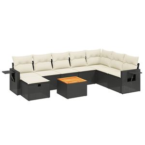 Conjunto de Sofás Modulares Grandes de Ratán PE Negro para Jardín, Muebles de Exterior Elegantes y Duraderos - Product Image 2