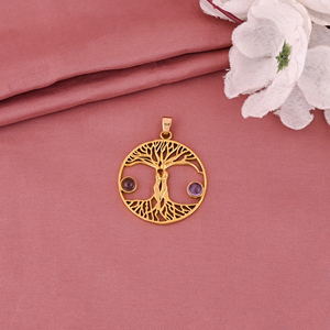 Life of <b>Tree</b> Trendy Gold Plated Brass Fashion Jewelry Certified Pendant 35MM Size Unisex - Product Image 3