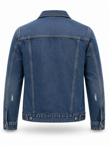Chaqueta Vaquera para Hombre, Ecológica, Resistente al Viento, Estilo Desgastado, Corte Regular, Cierre de Botones, Estilo Urbano Informal, Color Sólido - Product Image 2
