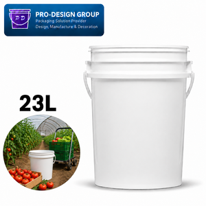 23L Plastic Agricultural <b>Bucket</b> <b>with</b> Handle and Flat <b>Lid</b> for Agricultural Use, ISO 9001 Manufacturer - Product Image 1