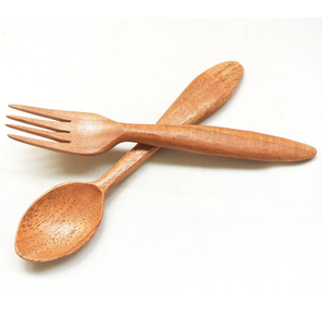 Fourchette et cuillère en bois de qualité supérieure, écologiques, compatibles lave-vaisselle, accessoires de cuisine au prix le plus bas - Product Image 1