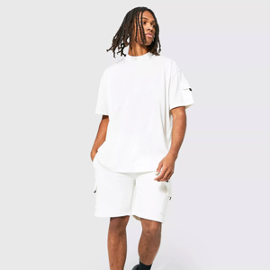 Ensemble court d'été streetwear personnalisé pour homme – T-shirt et short délavés à l'acide de haute qualité, grandes tailles - Product Image 3