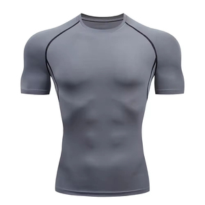 High Quality <b>Men's</b> Gym <b>Compression</b> Training <b>Shirt</b> Custom Oversized Quick-Dry UPF50 Eco-Friendly Anti-Bacterial Breathable - Product Image 4