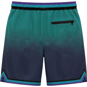 Pantalones Cortos de Baloncesto Sublimados Personalizados para Hombre, Deportivos, con Cordón en la Cintura, Bolsillos, Transpirables, con Número y Logotipo Frontal - Product Image 2