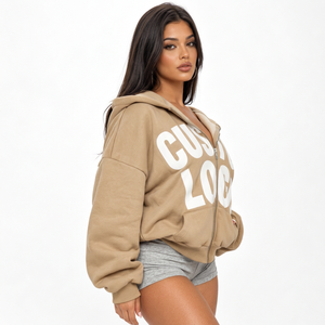 Sudaderas Personalizadas para Mujer, Estilo Urbano, 100% Algodón Felpa, Largo Regular, Diseño Ecológico con Impresión Serigráfica para Moda - Product Image 3