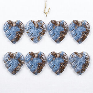 Piedras de Palma de Cristal Natural de Angelita Chevron Talladas a Mano con Forma de Hoja de Monstera, Set al por Mayor para Joyería y Decoración del Hogar - Product Image 5