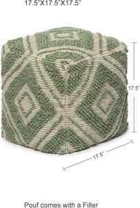 Tabouret en macramé vert en coton le plus vendu – Chaise décorative moderne pour intérieur et extérieur, idéale pour la maison, le bureau, le salon et la salle de jeux - Product Image 3