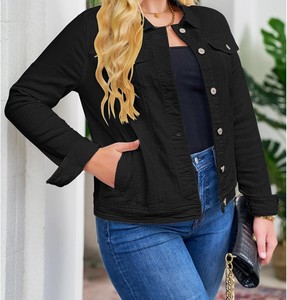 Women's <b>Cropped</b> <b>Denim</b> <b>Jacket</b> Vintage Blue Button Closure Casual Street Style OEM Custom Fashion Outerwear Premium Quality Fit - Product Image 1