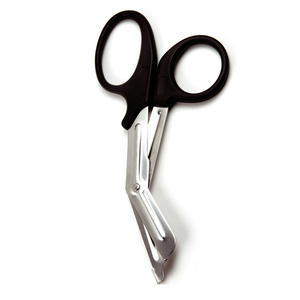 Ciseaux à pansements universels avec logo personnalisé, ciseaux médicaux professionnels pour traumatismes, lames en acier inoxydable, manche en plastique noir - Product Image 6