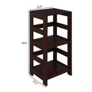 Libreria a 3 Ripiani in Legno Massello Marrone RT, Scaffale Organizzatore per Soggiorno, Mobile per la Casa - Product Image 6