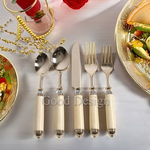 Ensemble de couverts de fête de luxe à poignée en os naturel pour la salle à manger ensemble de couverts en acier inoxydable pour les fêtes, ensemble de couverts en acier miroir - Product Image 1