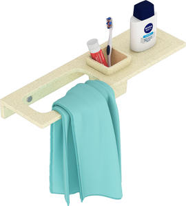 ชั้นวางของติดผนังในห้องน้ำแบบมีกาวในตัว สำหรับจัดเก็บอุปกรณ์อาบน้ำ ประหยัดพื้นที่ ตะกร้าโลหะสำหรับห้องอาบน้ำและอ่างล้างหน้า - Product Image 3