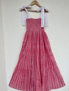Trendy Indian Block Print Women's Girls' Pure Cotton Maxi Dress Casual Summer Evening Party <b>Long</b> Midi Bulk Natural Pattern Hot! - Product Image 2