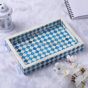 Meilleure vente plateau en os Art fonctionnel plateau de service pour cuisine salle à manger station à café décor à la maison disponible solide Floral - Product Image 1