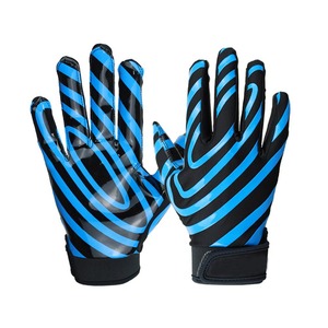 Custom American Football Grip <b>Gloves</b> Adjustable Velcro Wrist Strap Custom Silicone Logo <b>Print</b> Non Slip Adult Training <b>Gloves</b> - Product Image 4