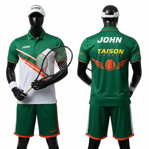 Uniforme de Tenis para Hombre, 180 GSM, Tejido de Poliéster que Absorbe la Humedad, Estilo Panel Negro, Rojo y Blanco, Impresión por Sublimación Personalizada - Product Image 5