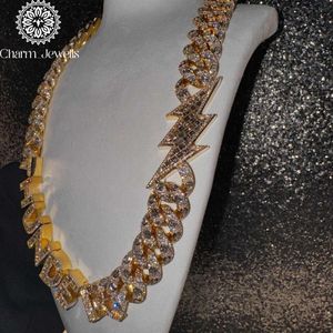 สร้อยคอ Charm Jewells Unisex Moissanite ทรงกลม ตัดแบบ Brilliant Cut ลายเรขาคณิต ชุบทอง 14K เงินแท้ 925 รับรองโดย IGI สไตล์ฮิป - Product Image 3