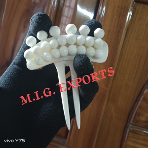 Épingle/bâtonnet à cheveux en os de buffle naturel OU fourche à cheveux, nouveau style 2026, pour fixer les chignons et les torsades. - Product Image 6