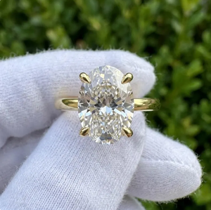 Anillo de Compromiso de Diamante Cultivado en Laboratorio con Corte Oval Premium, con Piedras Decorativas en Forma de Pera y Redondas, Certificado IGI, Oro Sólido de 10K-18K, Regalo de Boda - Product Image 3