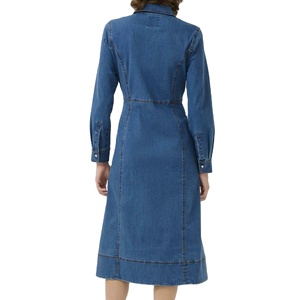 OME/ODM ชุดเดรสแขนกุดผ้ายีนส์ลูกไม้ติดกระดุมเป็นมิตรต่อสิ่งแวดล้อมแบบลำลอง - Product Image 4