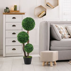 Albero di Bosso Artificiale in Vaso Alto 36 Pollici, Elegante Prodotto Decorativo da Giardino - Product Image 2