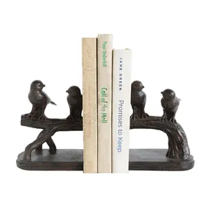 Figurine d'oiseau en aluminium plaqué argent, gravure imprimée, thème animal, décoration d'intérieur, serre-livres - Product Image 3