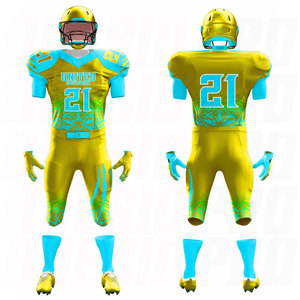 Uniforme de Fútbol Americano Personalizado al por Mayor, Jersey y Pantalones Económicos, 100% Poliéster, Absorbente de Humedad, Diseño 3D Personalizado - Product Image 1