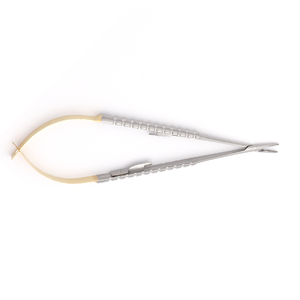 Portaagujas Castroviejo Recto con Mango Redondo TC 1.2mm 18cm, Instrumento Microquirúrgico de Precisión de Acero Inoxidable - Product Image 4