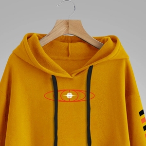 Sudadera con capucha de algodón 100% con cremallera, estilo urbano, corte regular, forro polar, con bordado y estampado desgastado en la manga, ideal para primavera. - Product Image 4