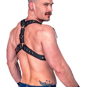 Harnais en cuir pour homme avec bretelles réglables, ajustement parfait, en cuir de qualité supérieure, pour tenue de club - Product Image 6