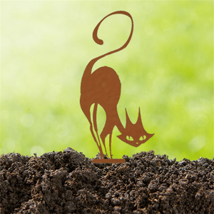 Decorazione da parete in metallo a forma di gatto nero gotico per Halloween, per interni ed esterni - Product Image 4
