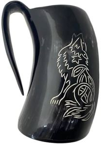 Mug à eau en corne de buffle Stander Logo, fait main, corne de buffle naturelle, tasse à boire rustique, vaisselle de bar à domicile et prix bas - Product Image 3