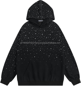 Hecho en Pakistán Hombres Sudaderas con capucha de diamantes de imitación Térmicas con bajo MOQ Sudaderas con capucha de diamantes de imitación Mejor estilo Mejor precio Sudaderas con capucha de diamantes de imitación - Product Image 1