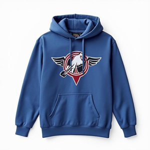 Sweat-shirt à capuche en polaire polyester/nylon imperméable et chaud style hockey sur glace avec poche brodée numérique OEM/ODM - Product Image 3