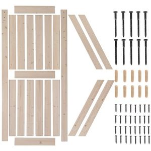 36 Pollici. X 84 Pollici Porta scorrevole in legno massello di abete non rifinito da 6,6 piedi con kit ferramenta per porta scorrevole e maniglia a telaio a K, richiede Si - Product Image 2