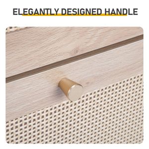 Scarpiera in Legno Naturale e Rattan con 1+2 Cassetti 54x24x110cm, Struttura in Truciolato - Product Image 6