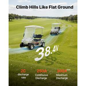Batterie de chariot de golf 36V (38.4V) 150AH avec chargeur 25A, Lifepo4 4000 cycles, application Bluetooth, BMS 250A pour moteurs de pêche à la traîne - Product Image 2