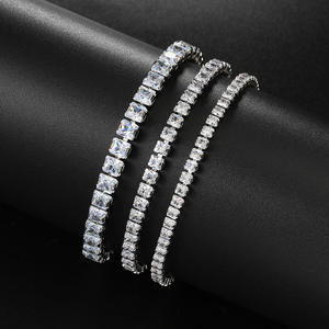 SQ Cushion Cut Moissanite Tennis <b>Bracelet</b> Gold Plated Adjustable GRA Certified Unisex Bridesmaid Party Gift - Product Image 1