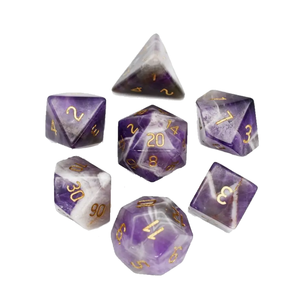 High quality stone dice <b>crystal</b> chevron Amethyst <b>crystal</b> reiki healing gemstones Engraved custom dice <b>set</b> Vikings - Product Image 6