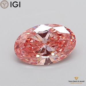 Diamante Ovalado Cultivado en Laboratorio con Certificación IGI, 2.00 Quilates, Color Rosa Intenso, Claridad VS2, Corte Oval, para Centro de Mesa Premium - Product Image 1